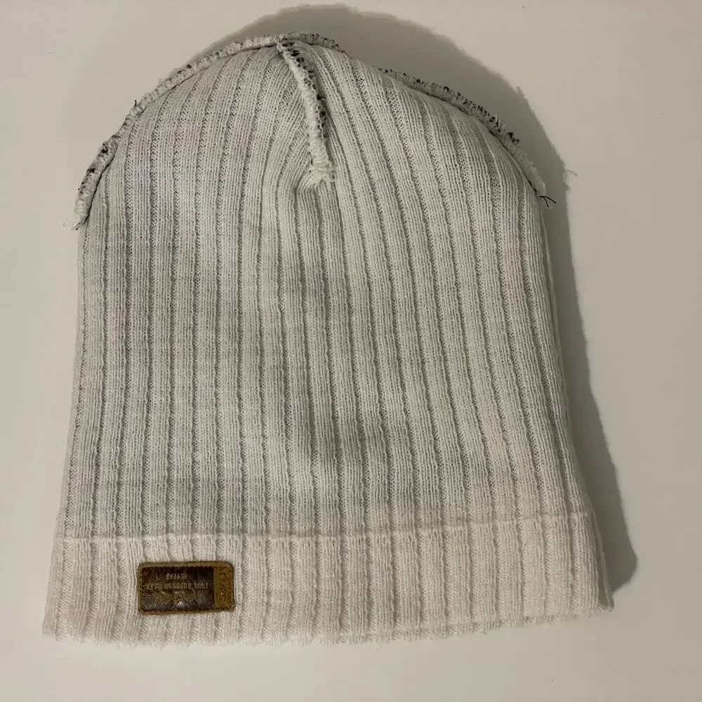 KAVU Kids Cat Ears Stocking Hat Knit Beanie Youth One Size Charcoal Cream